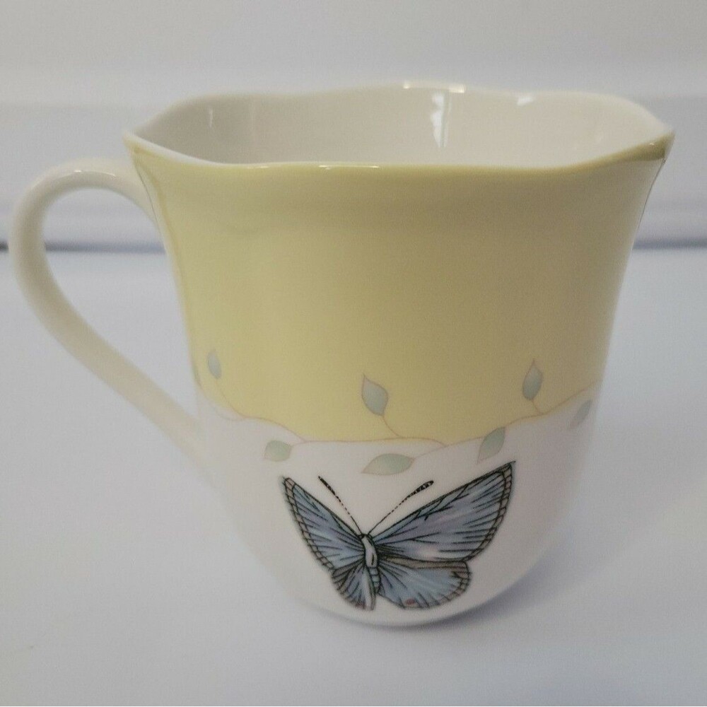 Lenox Butterfly Meadow Blue Coffee Tea Mug Butterflies Flowers - EUC